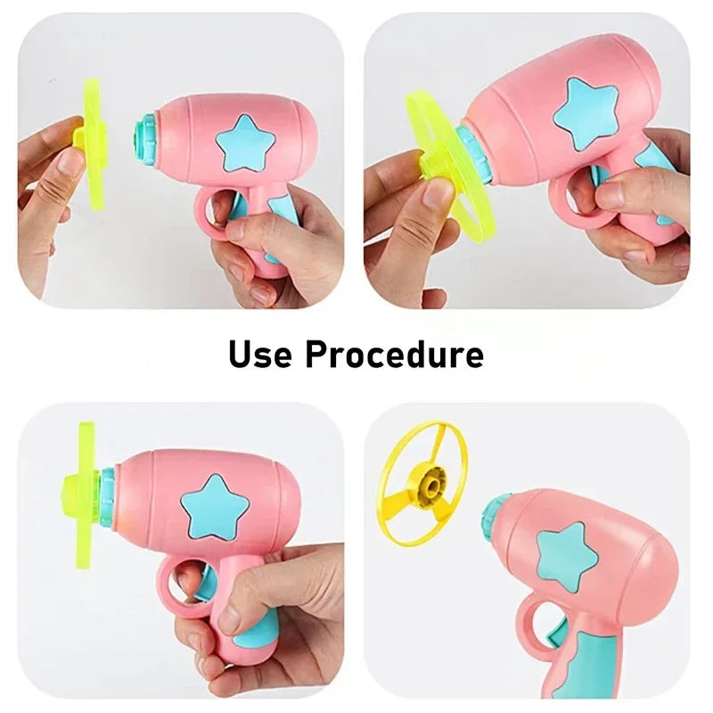 1 Set Interactive Cat Toys Pet Training Launcher 15 Pcs Flying Discs with Light Sound