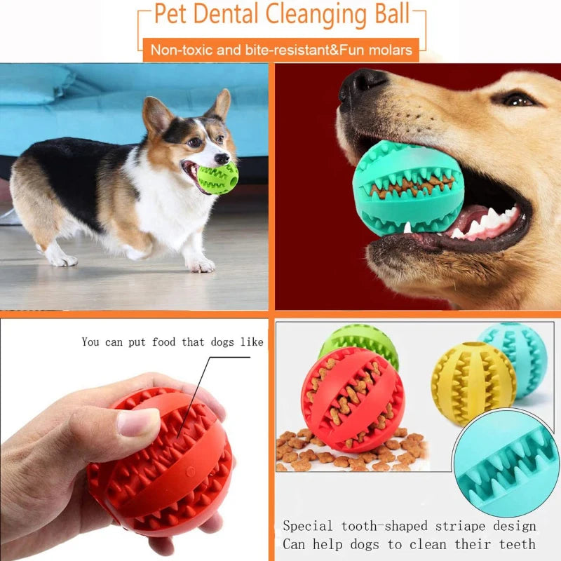Interactive Pet Rubber Balls Dog Toy Puppy Chew Toys Teeth Cleaning Ball Treat