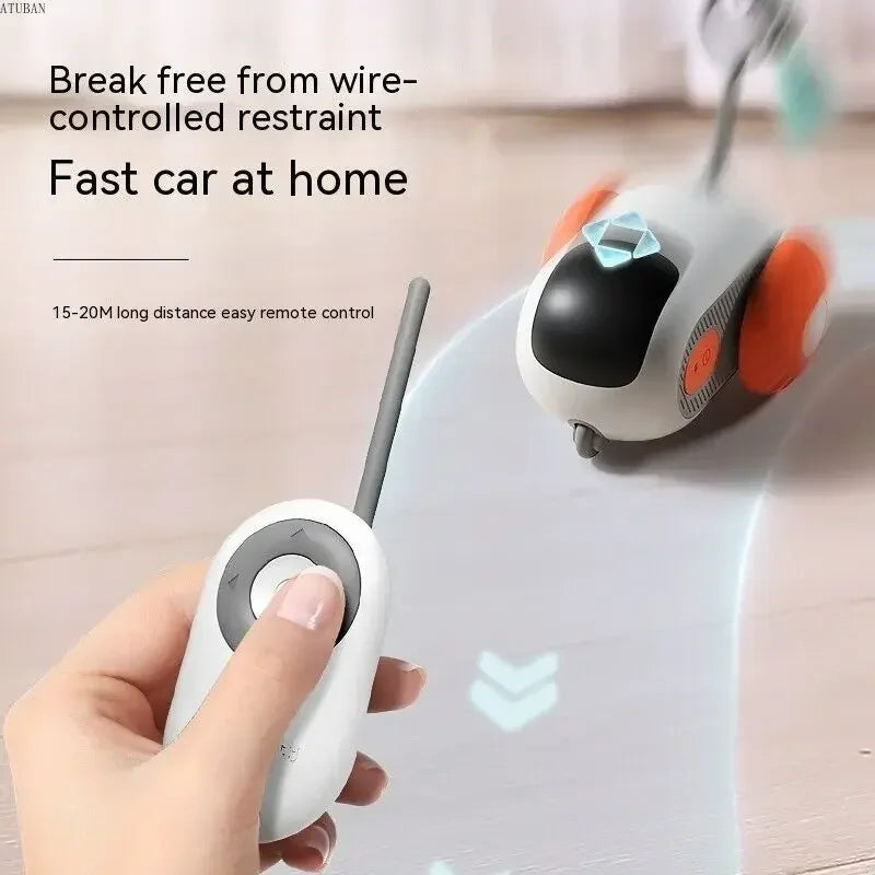 Remote Smart Toy for Cats and Small Dogs, Active Rolling Car with Replaceable Car, Wicked Car